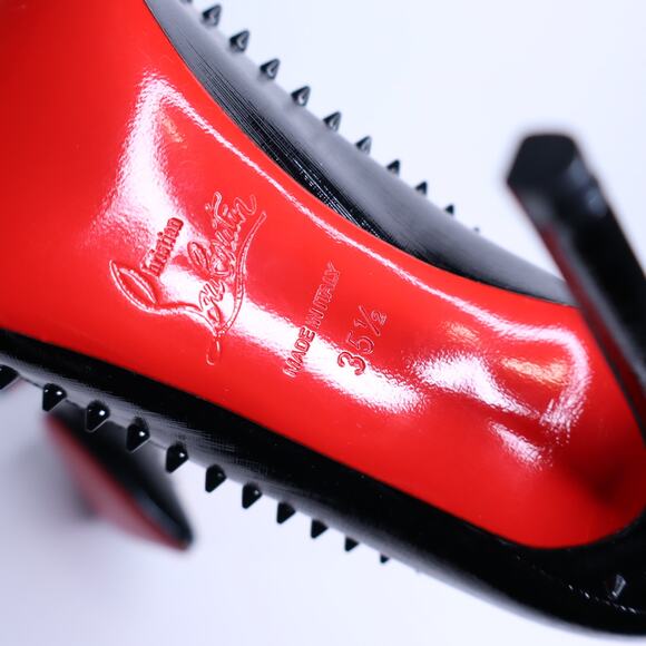 CHRISTIAN LOUBOUTIN Anjalina Givree Brushed Leather Pumps Black Women's 35.5 - Picture 8 of 10